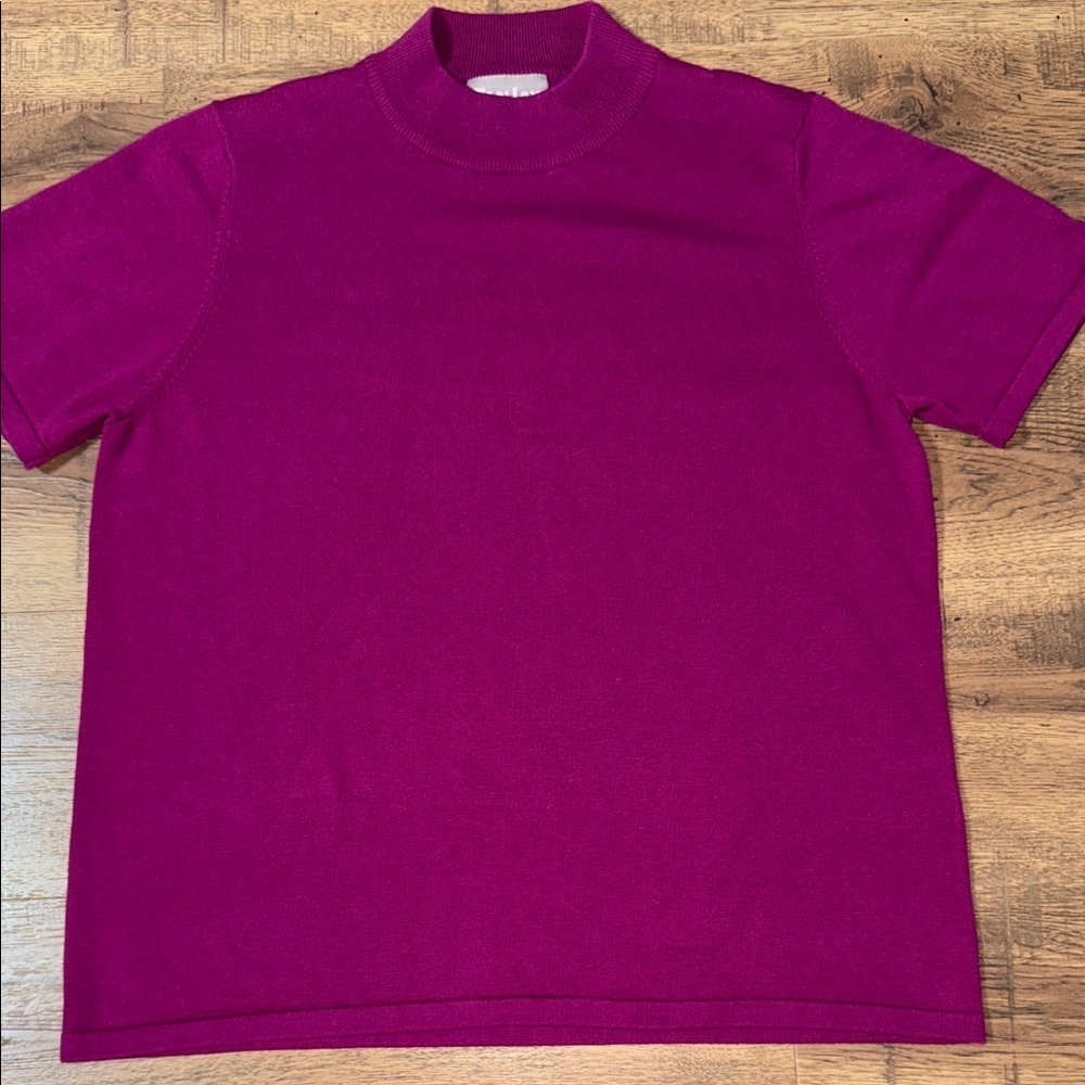 TANJAY Fuchsia Short Sleeve Top Size XL/TG